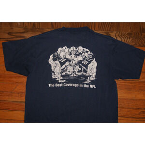 Vintage 80s Pro Football Weekly Dark Blue L T-Shirt Single Stitch USA Made NFL